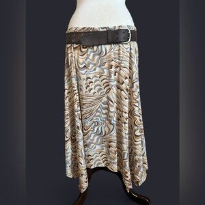 Elegant Wave Pattern A-Line Skirt